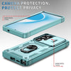 For Samsung Galaxy S25 Ultra 5G Sliding Camshield TPU Hybrid PC Phone Case with Holder(Green)