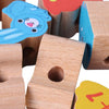 Wooden Toys Baby DIY Toy Cartoon Fruit Animal Stringing Threading Wooden Beads Toy(Vegetable and Fruit)