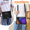 For Xiaomi Pad 7 / 7 Pro Rotatable Holder Silicone Hybrid PC Tablet Case with Shoulder Strap(Black)