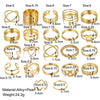 22pcs/set Heart Butterfly Joint Open Ring(SKU7161 Gold)