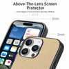 For iPhone 13 Pro Max Twill Fabric Leather Skin Back Phone Case(Khaki)