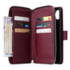 For Samsung Galaxy A06 4G 9-Card Slots Zipper Wallet Bag Leather Phone Case(Wine Red)