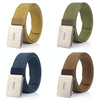 AWMN Men Nylon Canvas Cargo Jeans Casual Buckle Belt, Length: 120cm(Silver Buckle Wolf Brown)
