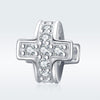 Fashion Beaded DIY Bracelet Accessories Sterling Silver S925 Cross Loose Beads