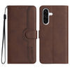 For Samsung Galaxy A36 5G Heart Pattern Skin Feel Leather Phone Case(Brown)