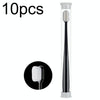 10pcs Nano Silk Soft Bristle Independent Packing Portable Couple Toothbrush, Spec: Black Flat-head