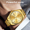 OLEVS 5526 Men Diamond Set Luminous Waterproof Quartz Watch(Gold)