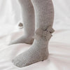 Spring And Autumn Girl Tights Bow Baby Knit Pantyhose Size: L 2-4 Years Old(Dark Gray)