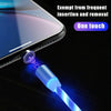 2 in 1 USB to 8 Pin + Micro USB Magnetic Suction Colorful Streamer Mobile Phone Charging Cable, Length: 1m(Color Light)