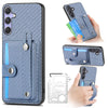 For Samsung Galaxy S25+ 5G Wristband Kickstand Wallet Back Phone Case with Tool Knife(Blue)