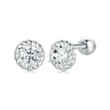 S925 Sterling Silver Threaded Round Moissanite Earrings(MSE053)