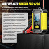 FOXSUR Cars Motorcycles 12V Lithium Cattery Charger With Battery Detection(US Plug)