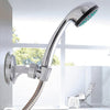 Shower Head Handset Holder Chrome Bathroom Wall Mount Adjustable Suction Bracket(Fully Plated)