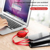 CAFELE 3 In 1 8 Pin + Micro USB + Type-C / USB-C Charging Data Cable, Length: 1.2m(Red)