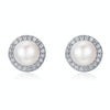 Simple Pearl Diamond Ladies Temperament Earrings S925 Sterling Silver Earrings