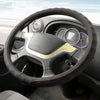40cm Leather Truck Steering Wheel Cover(Black Red Line)