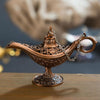 Aladdin Magic Lamp Metal Crafts Wish Lamp Aromatherapy Home Creative Decoration Gift(Red Copper)