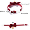 Velvet Bow Collar with Bell, Blue, S (17-30cm) - Cat, Dog, Rabbit