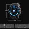 SKMEI 1155B Multifunctional Men Outdoor Sports Noctilucent Waterproof Large Dial Wrist Watch(Denim Black)