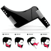 3 PCS Double-sided Beard Comb Molding Template Tool Beard Shaping Styling Tool With Inbuilt Comb(Transparent)
