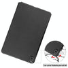 For Nokia T20 Three-folding Holder Custer Texture Leather Tablet Case(Black)