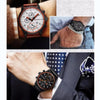 Curren 8217 Leather Strap Casual Waterproof Quartz Men Watch with Calendar(Black Shell White)