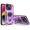 For iPhone 14 Metal Rotating Bracket TPU + PC Magnetic Phone Case(Purple)