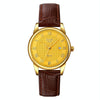 SKMEI 9058 Multifunctional Outdoor Fashion Waterproof Gold Shell Quartz Wrist Watch(Women Style Gold Face Brown Strap)