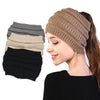 Autumn and Winter Women Knitted Headband Widening Face Wash Head Cover(Black)