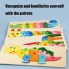 4 PCS / Sets Children Educational Wooden Dinosaur Animal 3D Puzzle Toys