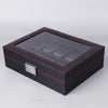 Carbon Fiber PU Leather Watch Box Jewelry Storage Box Packaging Box, Style: 6 Watch Positions