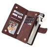 For Samsung Galaxy S25 Ultra 5G Multifunctional Frosted Zipper Wallet Leather Phone Case(Coffee)