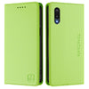 For Samsung Galaxy A02 / M02 RC01 Dual-Folded Magnetic Suction RFID Leather Phone Case(Grass Green)