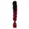 Fashion Color Gradient Individual Braid Wigs Chemical Fiber Big Braids, Length: 60cm(08Black+Wine Red)