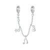 S925 Sterling Silver Platinum-plated Note Shape Safety Chain Jewelry Pendant Accessories(SCC2871)