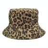 Leopard Double-sided Wearable Fisherman Hat Outdoor Sun Hat Retro Basin Hat, Size:One Size(Dark Brown)