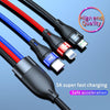 40W 5A USB to Micro USB + USB-C / Type-C + 8 Pin Fast Charging Cable, Cable Length: 2m