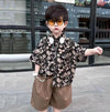 Boys Floral Shirt + Shorts Pants Set Summer Thin Children Short-sleeved Shirt, Size: 90cm