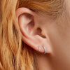 S925 Sterling Silver Simple Ear Buckle Women Earrings, Size:M(Silver)