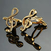 Brass Music Series Instrument Note Cufflinks, Color: Gold Treble Symbol