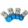 Small Dog Socks, Knitted Anti-Slip, Bear Design (4 Pack)