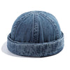 GEGEEN DOMOG Cowboy Landlord Hat Literary Melon Cap Retro Sailor Hat(Denim Blue)