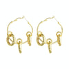 1 Pair Knotted Circle Earrings Female Alloy S925 Silver Needle Earrings Exaggerated Gold Earrings