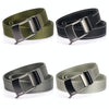 AWMN Men Nylon Cutout Automatic Buckle Toothless Belt, Length: 120cm(Dark Gray Black Line)