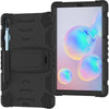 For Samsung Galaxy Tab S6 T860 3-Layer Protection  Screen Frame + PC + Silicone Shockproof Combination Case with Holder(Black+Black)