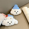 For AirPods Pro 2 Cute Plush Puppy Bluetooth Earphone Protective Case(Blue White)