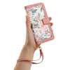 For iPhone 12 / 12 Pro Floral Pattern Leather Phone Case with Lanyard(Pink)