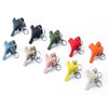 Leather Cute Elephant Keychain Car Key Pendant Bag Doll Decoration(Black)