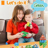 Children Geometric Shapes Color Matching Building Blocks Columns Toys(21 In 1 Colorful)