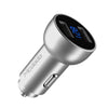 Mcdodo CC-3871 2-Ports USB LED Smart Digital Display Car Charger, For iPhone, iPad, Samsung, HTC, Sony, LG, Huawei, Lenovo, and other Smartphones or Tablet(Silver)